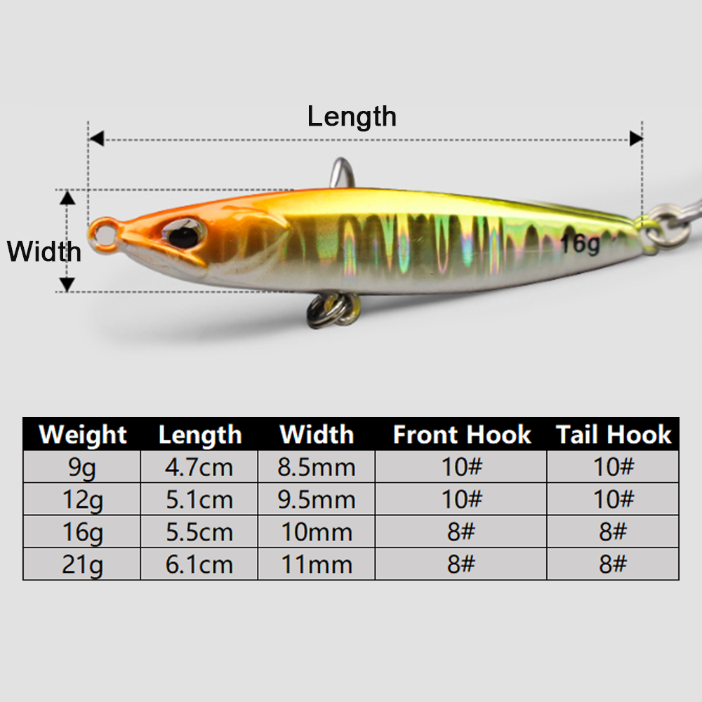 Iscas de Pesca Jig de Metal 9g - Fishing Hook Treble avaliação e preço